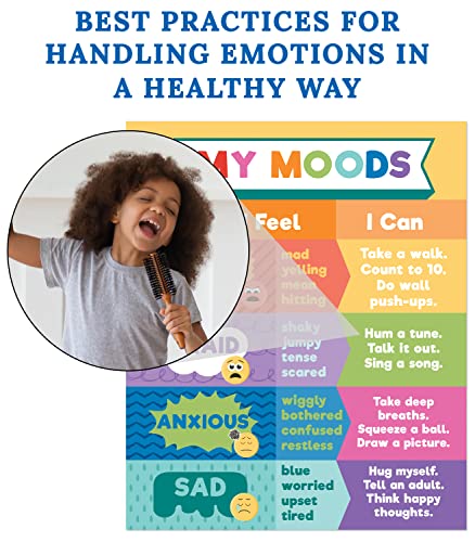 Carson Dellosa Calming Strategies Bulletin Board Set—Calming Strategies and Mood Charts for Social Emotional Learning, Homeschool or Classroom Decor (7 pc)