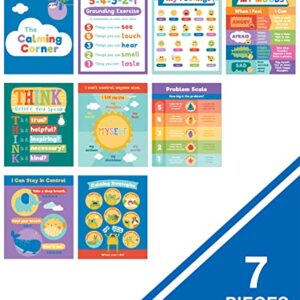 Carson Dellosa Calming Strategies Bulletin Board Set—Calming Strategies and Mood Charts for Social Emotional Learning, Homeschool or Classroom Decor (7 pc)