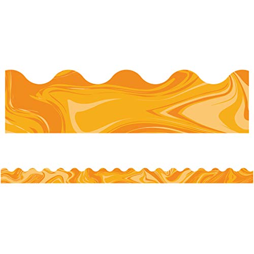 Orange Marble Scalloped Borders