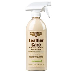 Leather Care, Conditioner, UV Protectant, Aircraft Grade Leather Care, Better Than Automotive Products. Excellent for Furniture, Car Seats, & RV 's, Does not Leave Dirt attracting Residue. 16oz