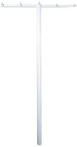 household essentials outdoor clothesline, 86 inches high, 46 inches wide, and 3 inches deep 3-inch diameter post, white