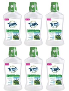 tom’s of maine long lasting wicked fresh cool mountain mint mouth wash, 16 ounce bottles, pack of 6