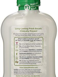 Tom's of Maine Long Lasting Wicked Fresh Cool Mountain Mint Mouth Wash, 16 Ounce Bottles, Pack of 6