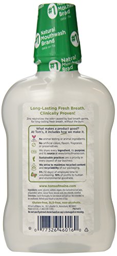 Tom's of Maine Long Lasting Wicked Fresh Cool Mountain Mint Mouth Wash, 16 Ounce Bottles, Pack of 6