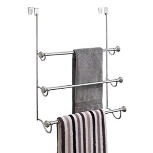 idesign over the door towel rack, the york collection, 1.5” x 7” x 22.8”, brushed nickel