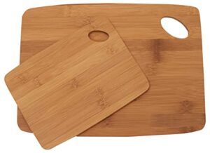 lipper international bamboo wood thin kitchen cutting boards with oval hole in corner, set of 2 boards, 6″ x 8″ and 9″ x 12″