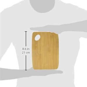 Lipper International Bamboo Wood Thin Kitchen Cutting Boards with Oval Hole in Corner, Set of 2 Boards, 6" x 8"