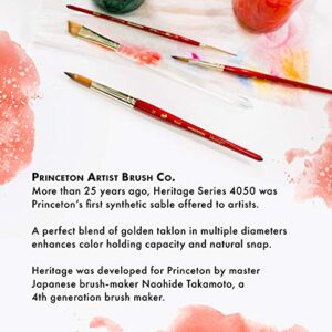 Princeton Heritage, Series 4050, Synthetic Sable Paint Brush for Watercolor, Round, 2