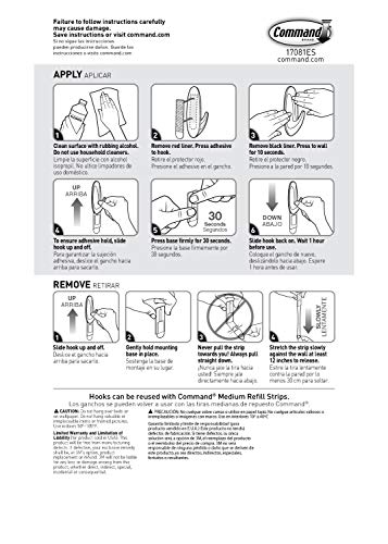 Command Designer Hooks Variety Pack, White, 2-Small, 2-Medium, 4-Strips, Organize & Decorate Damage-Free