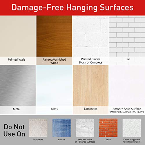Command Designer Hooks Variety Pack, White, 2-Small, 2-Medium, 4-Strips, Organize & Decorate Damage-Free