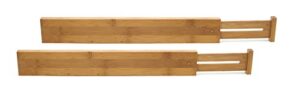 lipper international 8896 bamboo wood custom fit adjustable kitchen drawer dividers, set of 2