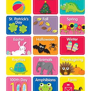 Schoolgirl Style - Just Teach | Library Labels Colorful Cut-Outs, Classroom Décor, 45 Pieces