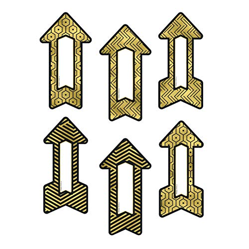 Carson Dellosa Sparkle and Shine Metallic Gold and Black Arrows Bulletin Board Cutouts, 36 Piece Metallic Black and Gold Arrows Bulletin Board Decorations, Sparkle and Shine Classroom Décor