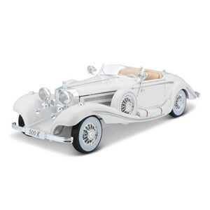 maisto 1:18 scale 1936 m-b 500 k type specialroadster diecast vehicle , white