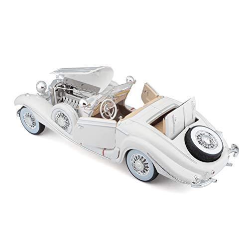 Maisto 1:18 Scale 1936 M-B 500 K Type Specialroadster Diecast Vehicle , White