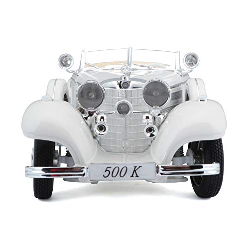 Maisto 1:18 Scale 1936 M-B 500 K Type Specialroadster Diecast Vehicle , White