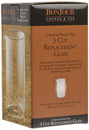 BonJour Coffee Glass French Press Universal Carafe Replacement, 12.7 Ounce, Clear