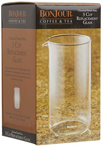 BonJour Coffee Glass French Press Universal Carafe Replacement, 12.7 Ounce, Clear