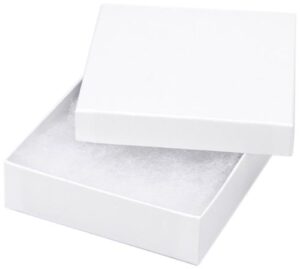 jewelry boxes – white – 3.5 x 3.5 x 7/8 inches – 6 pieces