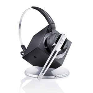 sennheiser officerunner convertible wireless office headset with microphone – dect 6.0 (classic silver)