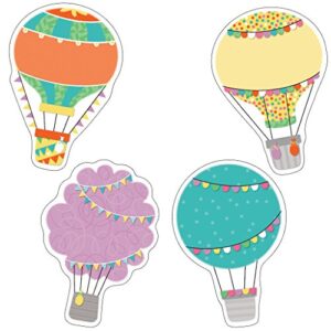 carson dellosa 36 piece hot air balloon bulletin board cutouts, colorful hot air balloons bulletin board decorations, balloon classroom cutouts for classroom décor