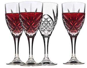 godinger wine glasses, stemmed glass goblets – dublin crystal, set of 4