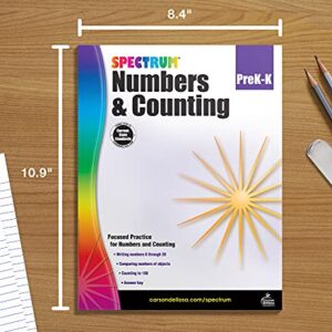 Spectrum Preschool Numbers and Counting Math Workbook, Ages 3 to 6, Preschool Math Numbers and Counting, Practice Writing Numbers 0-20, Comparing Numbers of Objects, and Counting to 100 - 96 Pages