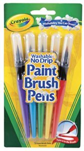 crayola brush pens painting supplies, art supplies, paint set, 5 count