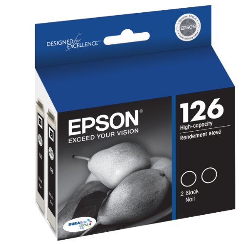 Epson T126120-D2 DURABrite Ultra Black Dual Pack High Capacity Cartridge Ink