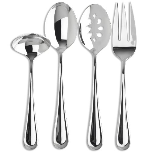 Ginkgo International Corrie 4-Piece Stainless Steel Hostess Serving Set