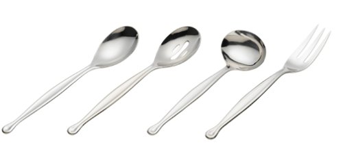 Ginkgo International Corrie 4-Piece Stainless Steel Hostess Serving Set