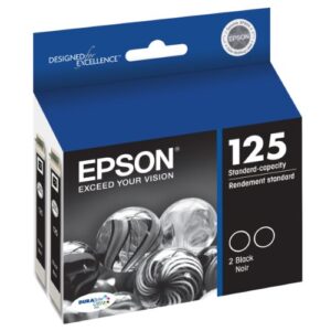 Epson T125120-D2 DURABrite Ultra Black Dual Pack Standard Capacity Cartridge Ink