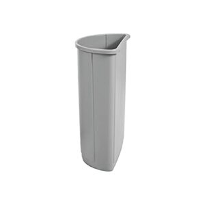 Rubbermaid Commercial 352000Gy Untouchable Waste Container Half-Round Plastic 21Gal Gray