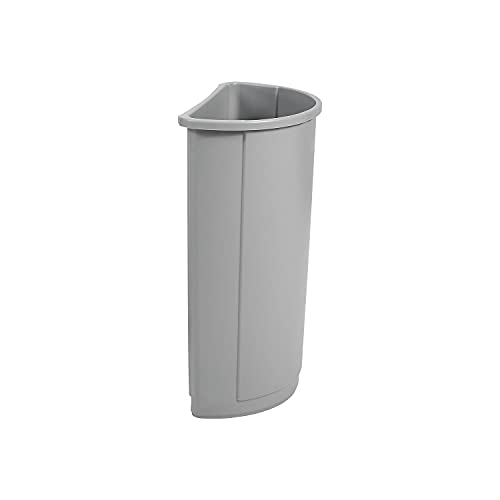 Rubbermaid Commercial 352000Gy Untouchable Waste Container Half-Round Plastic 21Gal Gray
