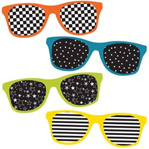 carson dellosa – school pop sunglasses mini colorful cut-outs, classroom décor, 33 pieces