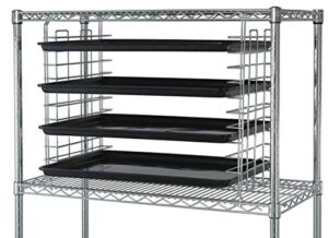 quantum storage systems ts18c 18″ deep tray slide set for wire shelving units, chrome finish, 12″ height x 27″ width x 18″ depth