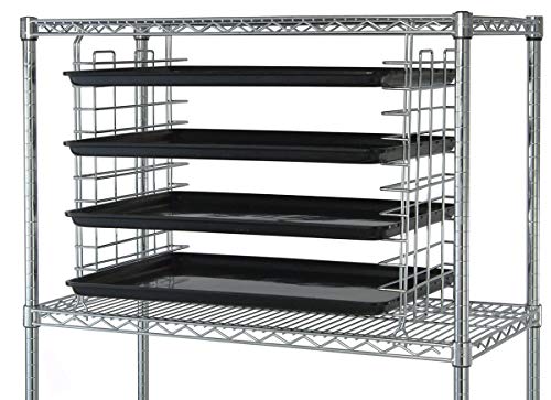 Quantum Storage Systems TS18C 18" Deep Tray Slide Set for Wire Shelving Units, Chrome Finish, 12" Height x 27" Width x 18" Depth