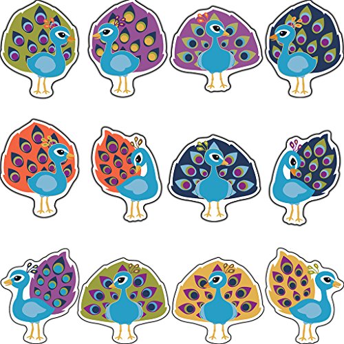 Carson Dellosa – You-Nique Peacocks Colorful Cut-Outs, Classroom Décor, 36 Pieces