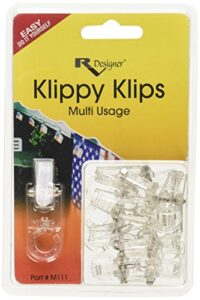 rv designer m111, klippy klips awning clips, light hangars, 10 per pack,clear