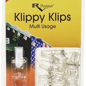 RV Designer M111, Klippy Klips Awning Clips, Light Hangars, 10 Per Pack,Clear