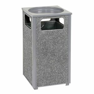 global industrial stone panel trash sand urn, 13-1/2″ square x 32″ h, gray