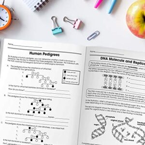 Carson Dellosa The 100 Series: Biology Workbook—Grades 6-12 Science, Matter, Atoms, Cells, Genetics, Elements, Bonds, Classroom or Homeschool Curriculum (128 pgs)