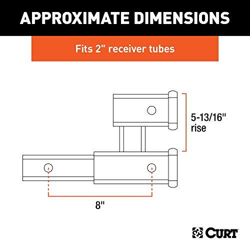 CURT 45792 Dual Receiver Trailer Hitch Ball Mount, 2-Inch, 3,500 lbs