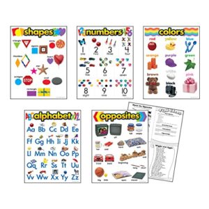 TREND enterprises, Inc. Kindergarten Basic Skills Learning Chts Combo Pk, Set 5, Multi, (T-38920)