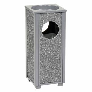 global industrial stone panel trash sand urn, 10-1/4″ square x 24″ h, gray