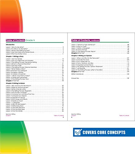 Spectrum Writing Workbook Grade 4, Informative, Opinion, Dialogue, Letter, and Story Writing Prompts, Writing Practice for Kids, Classroom or Homeschool Curriculum (Spectrum Writing)