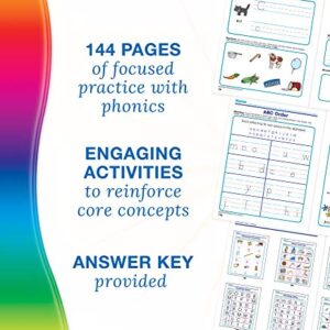 Spectrum Kindergarten Phonics Workbook, Ages 5 to 6, Kindergarten Phonics Workbooks, Letter Recognition, Alphabet Order, Vowel and Consonant Sound Practice - 144 Pages