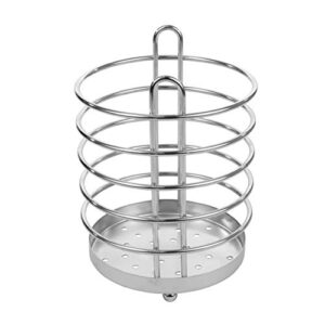 Spectrum Diversified Pantry Works Grande Round Holder & Kitchen Countertop Organizer Cooking Utensil Crock for Kitchen Organization & Storage, Cutlery & Flatware Caddy, Chrome