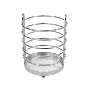 Spectrum Diversified Pantry Works Grande Round Holder & Kitchen Countertop Organizer Cooking Utensil Crock for Kitchen Organization & Storage, Cutlery & Flatware Caddy, Chrome