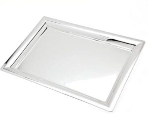 godinger stainless steel rectangular tray, multipurpose use for vanity, serving 11 x 16